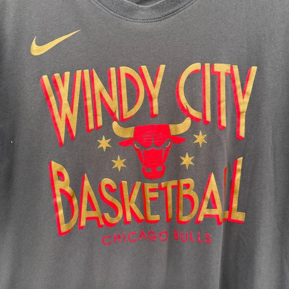 Nike‎ Chicago Bulls NBA Windy City Basketball Dri-FIT T-Shirt Mens L